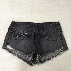 True Religion Joey Cut Off Black Shorts size 25
